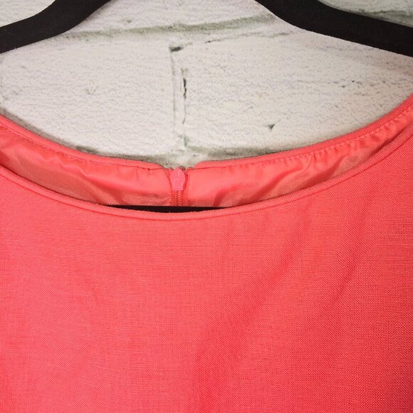 JESSICA HOWARD LINEN BLEND SHEATH DRESS IN AZALEA PINK LINED SIZE 14 EUC - Picture 6 of 6